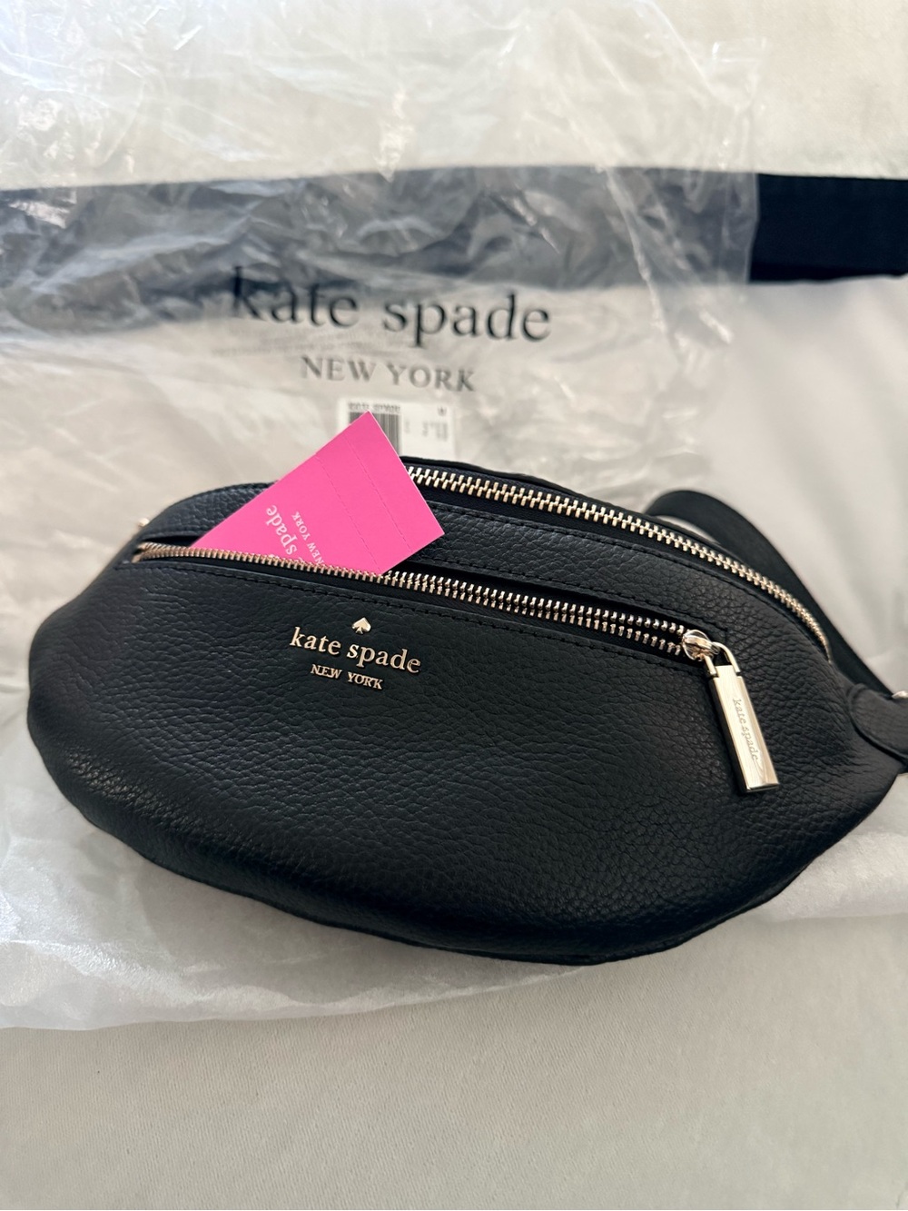 kate spade Black Leather Crossbody Belt Bag with Gold Hardware - Picture 6 of 14